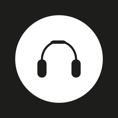 kulaklık düz simgesi, vektör, illüstrasyon