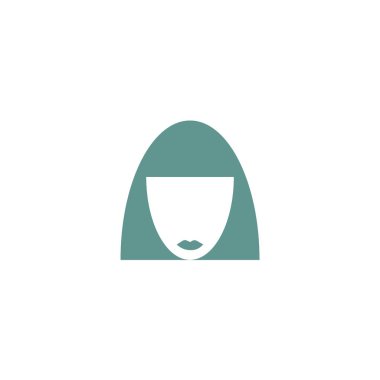 kadın baş kısa saç modeli ile minimalist vektör simgesi