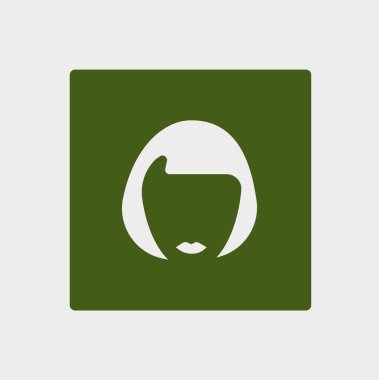 kadın baş kısa saç modeli ile minimalist vektör simgesi