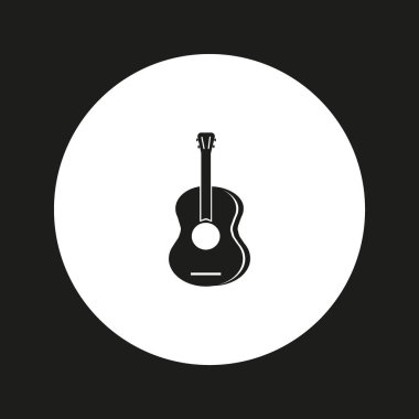 Gitar web simgesi, vektör çizim 