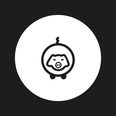 Domuz yassı simgesi, vektör illüstrasyonu 