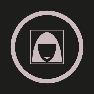 kadın baş kısa saç modeli ile minimalist vektör simgesi