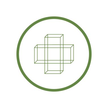 Tıbbi düz simgesi, vektör, illüstrasyon çapraz 