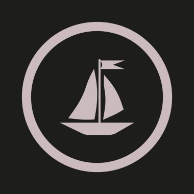 teknenin düz simgesi, vektör illüstrasyonu 