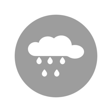 yağmur bulutu düz simgesi, vektör, illüstrasyon 