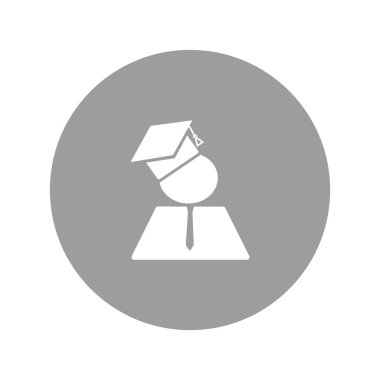 Lisansüstü avatar düz stil ikonu, vektör çizim, eğitim kavramı   