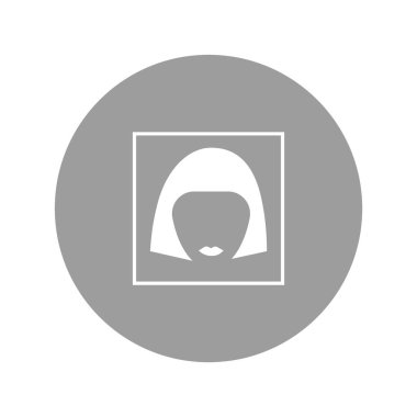 kadın baş kısa saç modeli ile minimalist vektör simgesi