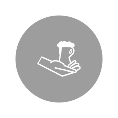 bira yassı simgesi, vektör illüstrasyonu 