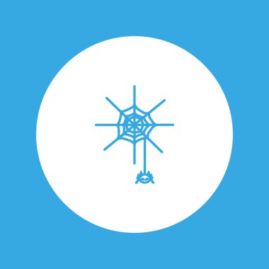 minimalist simgesi spiderweb ve örümcek, vektör çizim