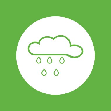 yağmur bulutu düz simgesi, vektör, illüstrasyon