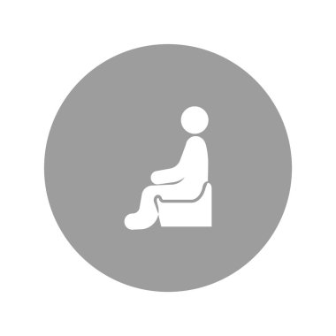 Erkek avatar oturma sandalye düz simgesi, vektör, illüstrasyon  