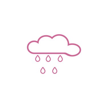 yağmur bulutu düz simgesi, vektör, illüstrasyon 