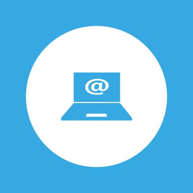 dizüstü bilgisayar düz simgesi, vektör illüstrasyonu 