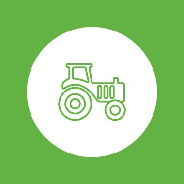 Traktör düz simgesi, vektör illüstrasyonu  