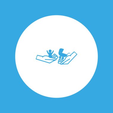 Bebek ve bebek arabası el simgesi, vektör çizim 