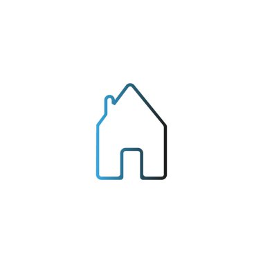 ev düz simgesi, vektör illüstrasyonu