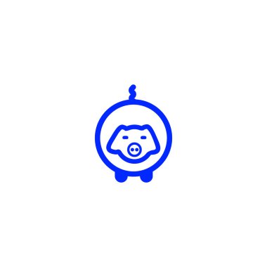 Domuz yassı simgesi, vektör illüstrasyonu 