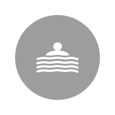 Erkek avatar deniz dalgaları düz stil ikonu vektör çizim Yüzme  
