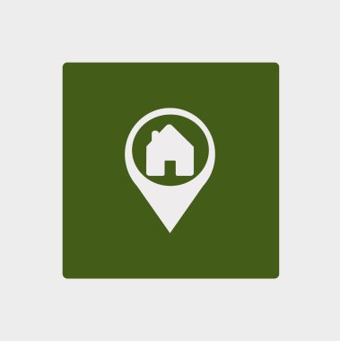 ev düz simgesi, vektör illüstrasyonu