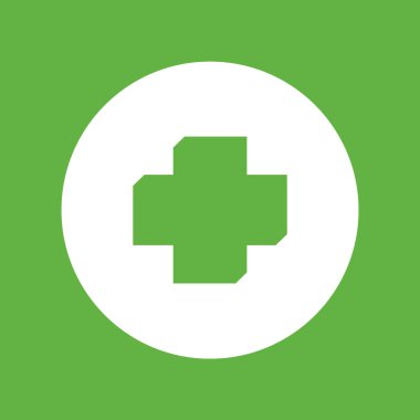 Tıbbi düz simgesi, vektör, illüstrasyon çapraz 