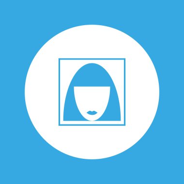 kadın baş kısa saç modeli ile minimalist vektör simgesi