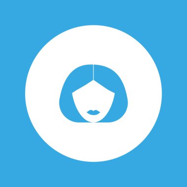 kadın baş kısa saç modeli ile minimalist vektör simgesi