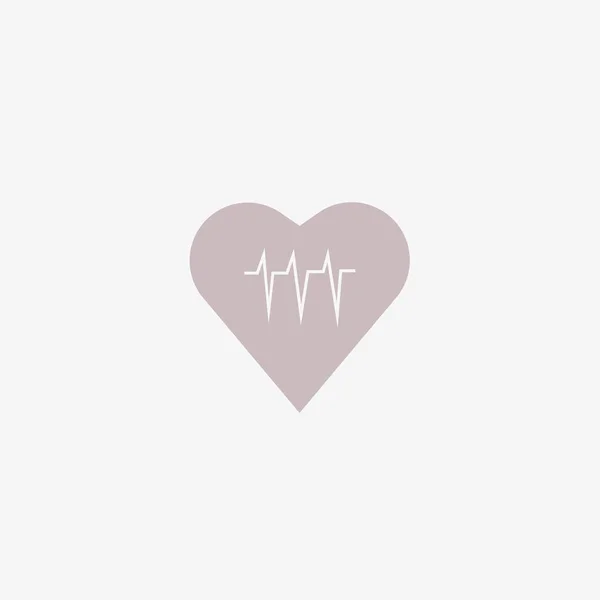 Cardiogramma Cardiaco Icona Piatta Vettore Illustrazione — Vettoriale Stock