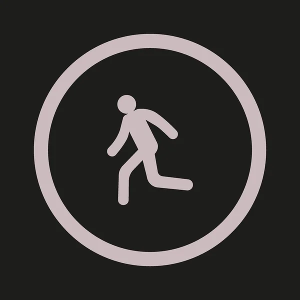 Silueta Hombre Corriendo Icono Simple — Vector de stock