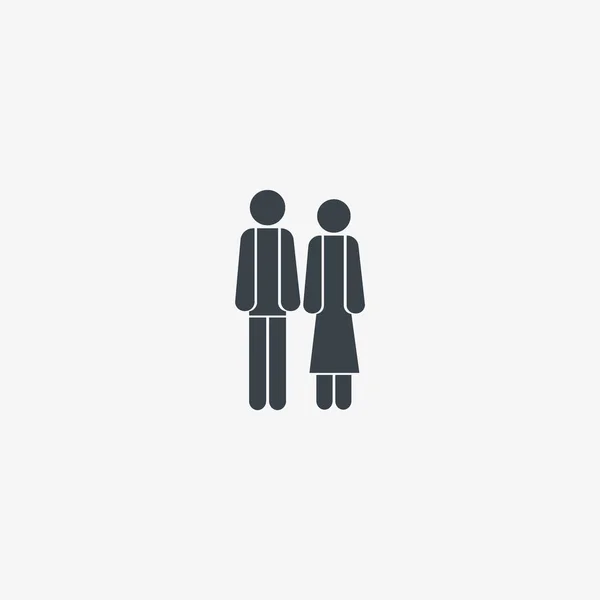 Vector Icon Man Woman Standing Together — Stock Vector