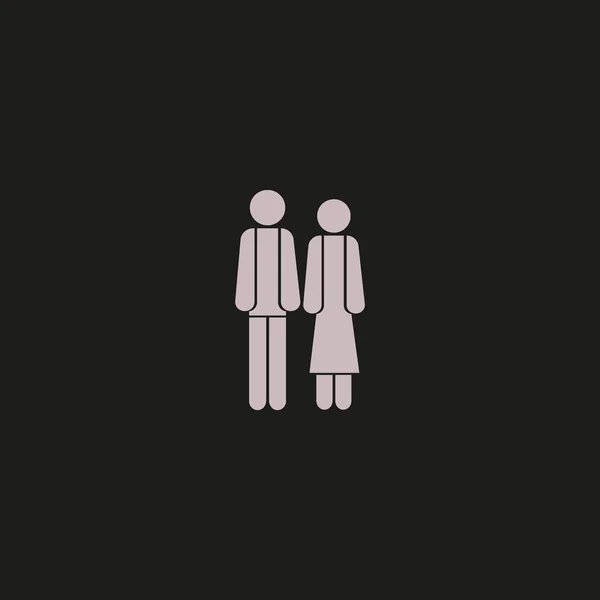 Man Woman Standing Together Vector Icon — Stock Vector