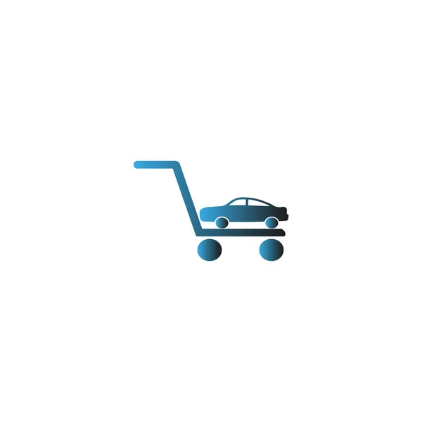 Icono Vector Minimalista Coche Grúa — Vector de stock