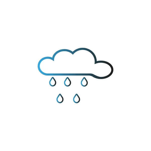 Nube Lluvia Icono Plano Vector Ilustración — Archivo Imágenes Vectoriales