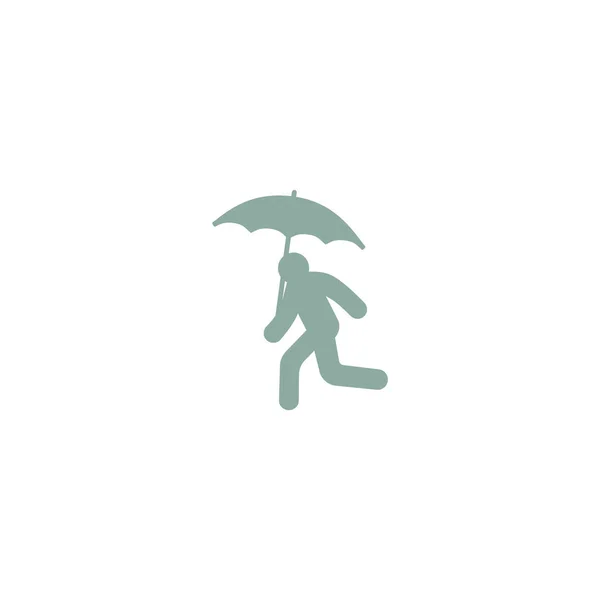Homem Com Guarda Chuva Modelo Logotipo Colorido —  Vetores de Stock