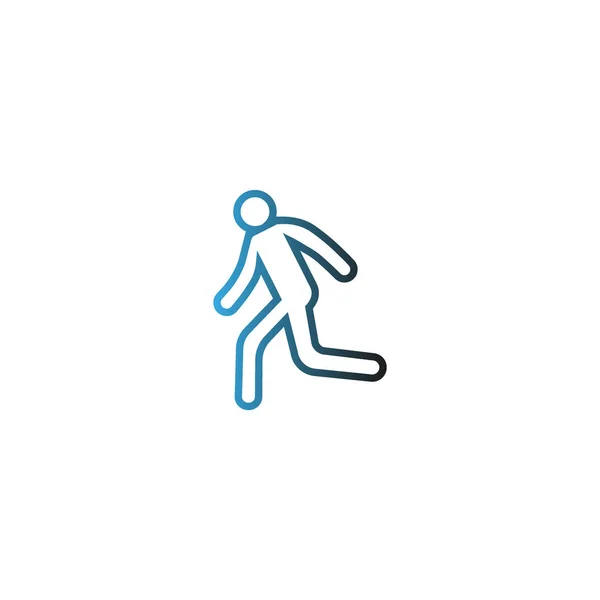 Silueta Hombre Corriendo Icono Simple — Vector de stock