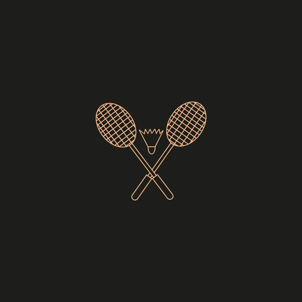 Racketar Och Badmintonbollen För Badminton Vektorillustration — Stock vektor