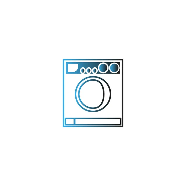 Washing Machine Flat Icon Vector Illustration — Stock Vector