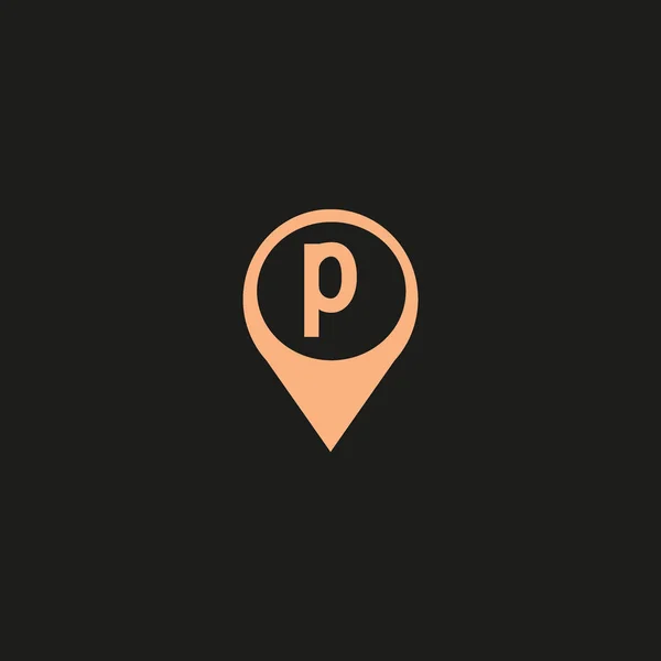 Mapy Wskaźnik Parking Znak Płaski Ikony Ilustracja Wektorowa — Wektor stockowy