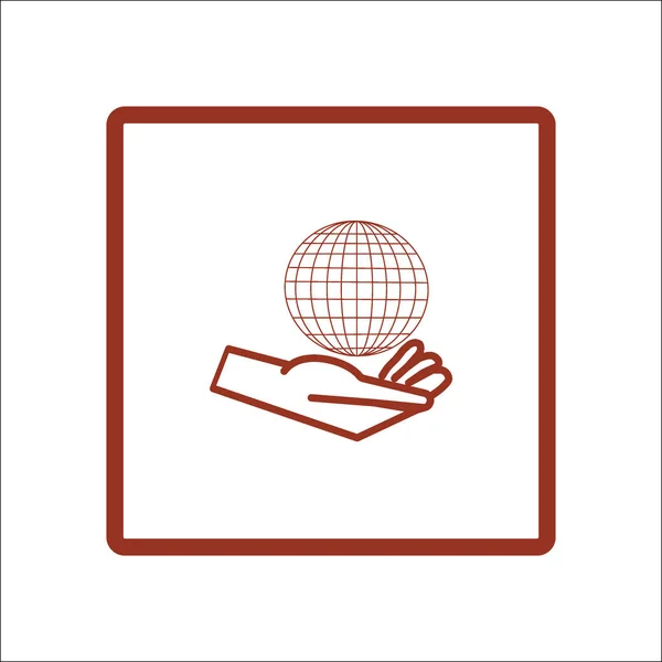 Hand Mit Globus Symbol Vektorillustration — Stockvektor