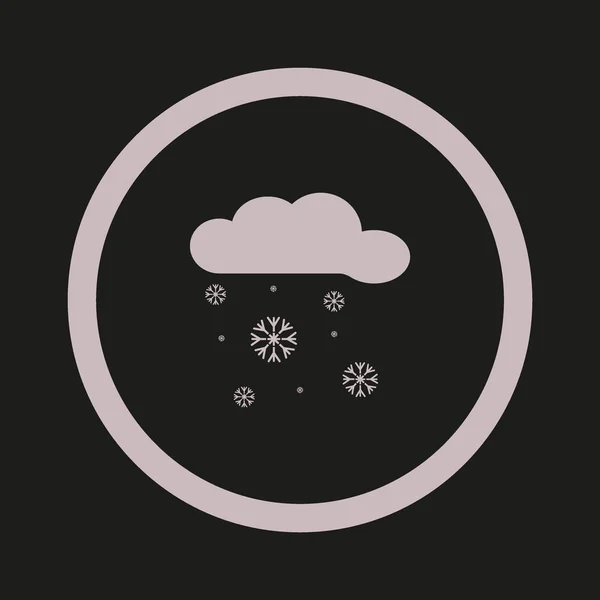 Schneebedeckte Wolke Flaches Symbol Vektor Illustration — Stockvektor