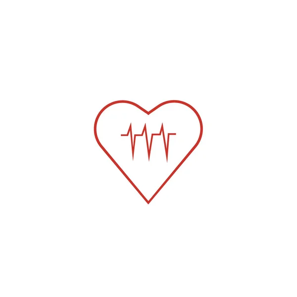 Cardiograma Del Corazón Icono Plano Vector Ilustración — Archivo Imágenes Vectoriales