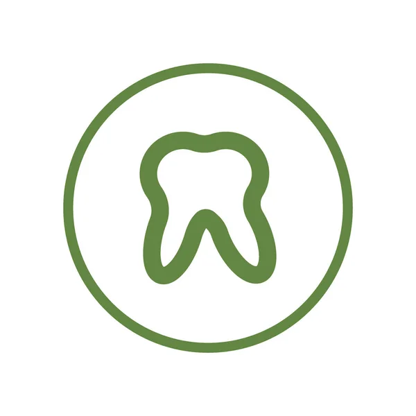Human Tooth Flat Icon Vector Illustration — Stock Vector
