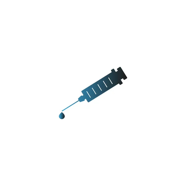 Medical Syringe Flat Icon Vector Illustration — Stock Vector