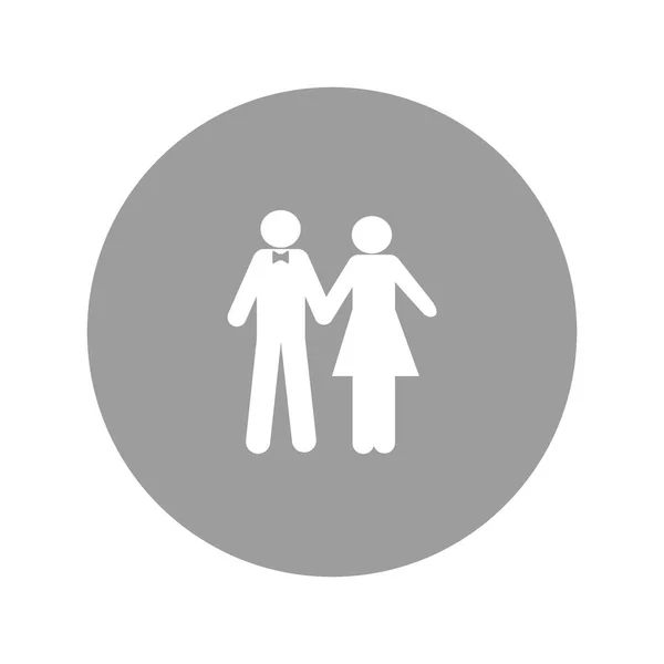 Man Woman Standing Together Vector Icon — Stock Vector