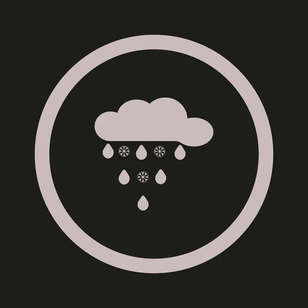 Nube Lluvia Icono Plano Vector Ilustración — Archivo Imágenes Vectoriales