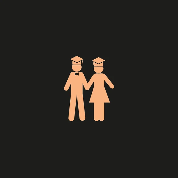 简约的矢量图标的单身汉男人和女人站在一起 — 图库矢量图片