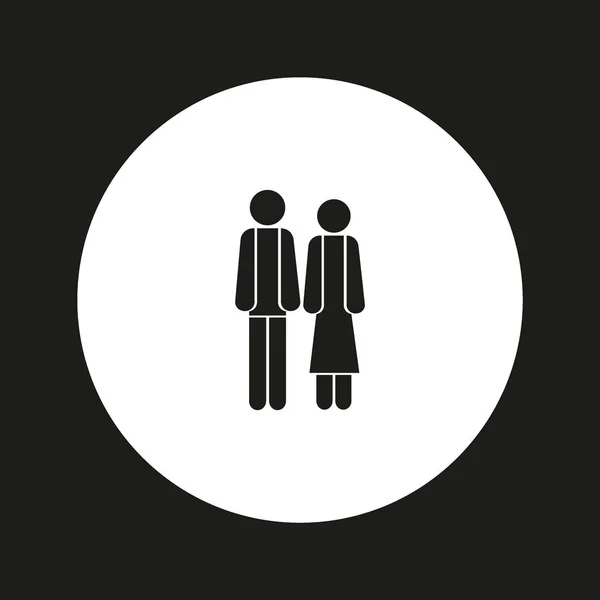 Man Vrouw Samen Permanent Vector Pictogram — Stockvector