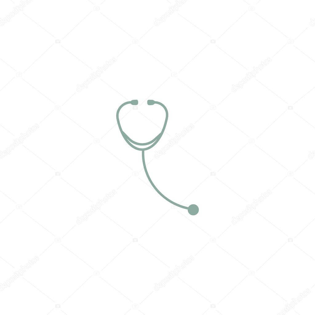 stethoscope flat icon, vector, illustration, medicine concept