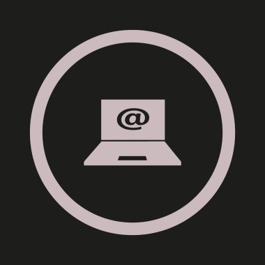 dizüstü bilgisayar düz simgesi, vektör illüstrasyonu 