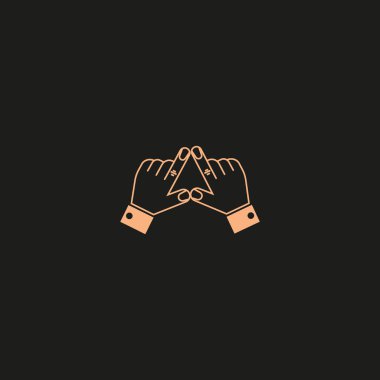 eller düz simgesi, vektör çizim  