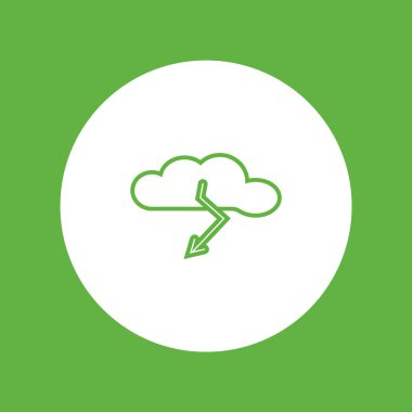 bulut yıldırım düz simgesi, vektör, illüstrasyon 